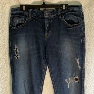 Guess Blue Boyfriend Jeans with Distressed Details